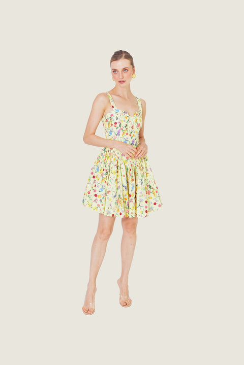 YELLLOW BLOSSOM MINI DRESS