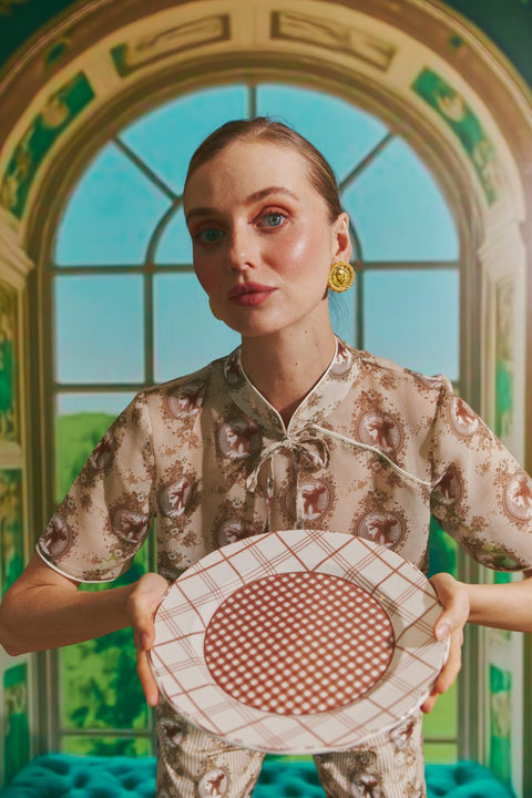 MOCHA CHECK PLATE 28 CM