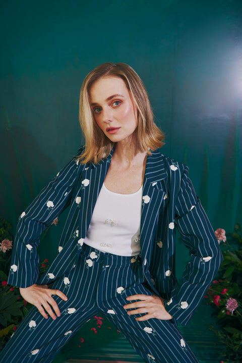 ETERNAL STRIPE BLOOM BLAZER