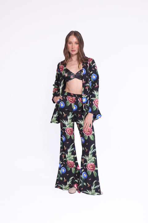 BLACK FLORAL PANTS