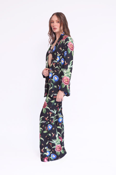BLACK FLORAL PANTS